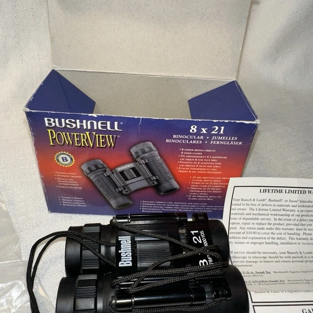 Bushnell 13-2514 PowerView 8x21 Compact Binoculars 368' @ 1,000 yds